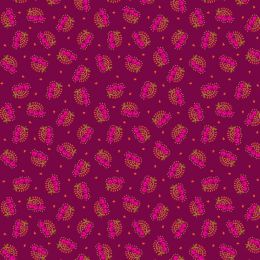 Sambramha Fabric By John Scott | Mini Stems Dark Wine