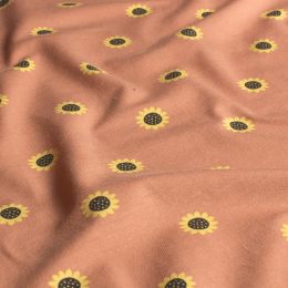 Cotton Rich Jersey Fabric | Sunflower Coral