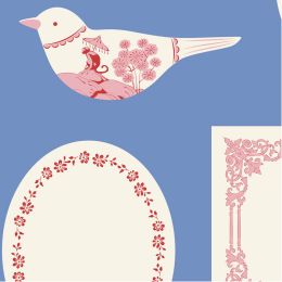 Tilda Something Blue Fabric | Blender - Labels & Ornaments Blue