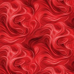 Extra Wide Fabric | Swirls Red