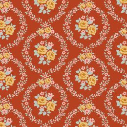 Tilda Village Life Fabric | Mable Rust
