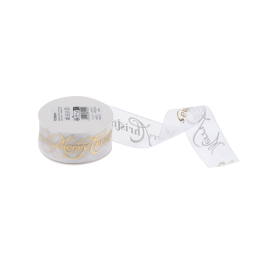 Christmas Printed Organza Ribbon | Merry Christmas, 34mm x 20m