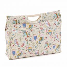 Craft Bag with Wooden Handles: Twit Twoo