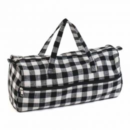 Knitting Bag: PVC: Monochrome Gingham