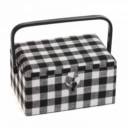 Sewing Box (M): Monochrome Gingham