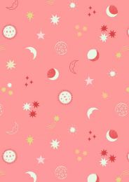 Small Things Glow Fabric | Night Sky Sundown Pink