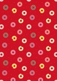 Small things Sweet Fabric | Doughnuts Red