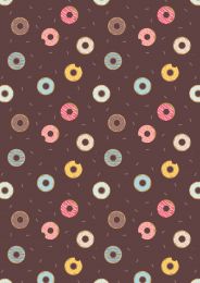 Small things Sweet Fabric | Doughnuts Brown