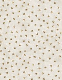 Purrfect Partners Fabric | Paw Prints Cream