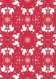 Hygge Glow Fabric | Scandi Dove Red