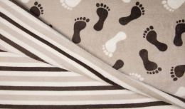 Super Soft Fleece | Feet & Stripe Beige