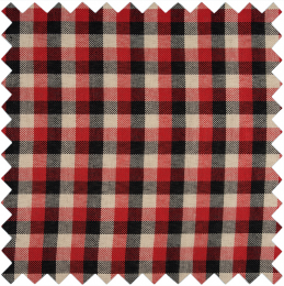 Christmas Fabric Mini Roll 2m x 28cm | Festive Check Red & Natural