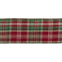 Premium Wire Edged Ribbon | Festive Tartan, 63mm
