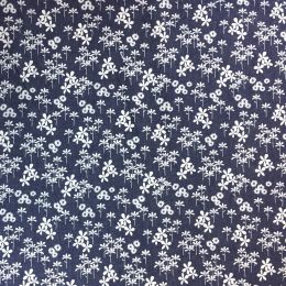 Long Island Printed Denim | Flower Bunches Dark Blue