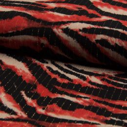 Viscose Crinkle Print Fabric | Rose & Gold Metallic