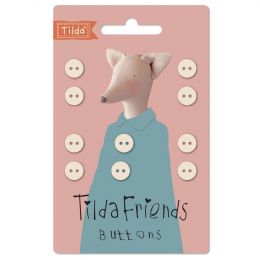 Tilda Chambray Fabric Covered Buttons - Neutrals - 9mm Pack of 10
