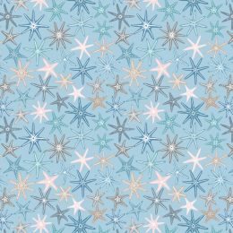 Ocean Pearls Lewis & Irene Fabric | Multi Starfish Sunny Blue Pearl