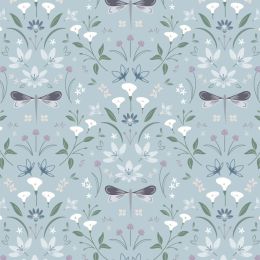 Cassandra Connolly Water Garden Fabric | Graceful Reflections Duck Egg Blue