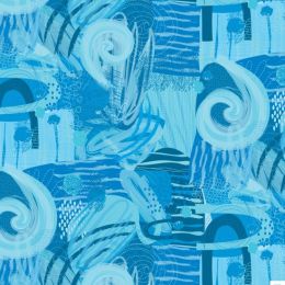 Extra Wide Fabric | Mishmash Blue