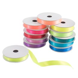 Trimmings Bundle Satin Ribbons - Neon Brights, 12 Roll Pack