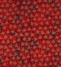 Stitch It Metallic Christmas Fabric | Sparkling Christmas Tree Red