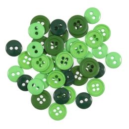 Craft & General Purpose Buttons | Assorted Green, 125pcs