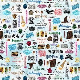 Harry Potter Fabric | Magical Artefacts Sky Blue
