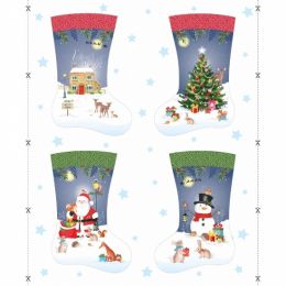 Woodland Christmas Fabric | Stocking Panel