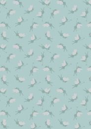 Mystical & Magical Fabric | Fairies Duck Egg with Gold Metallic