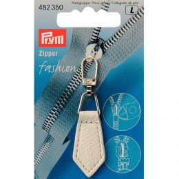 Prym Zip Puller | Imt. Leather Chevron - White