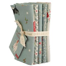 Tilda Merry Little Christmas Fabric | Fat Quarter Bundle Duck Egg