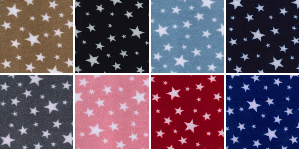 Multi Stars Printed Anti Pil Fleece Montage
